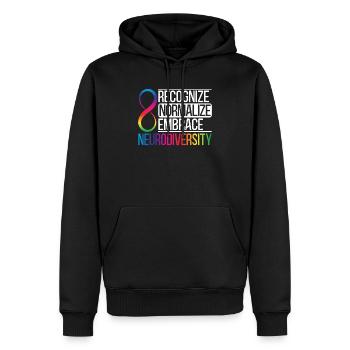 Recognize Normalize Embrace Neurodiversity Autism - Men’s Premium Organic Hoodie - black - Front - Nico (187cm)
