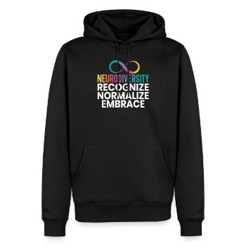 Erkennen Normalisieren Umarmung Neurodiversität Autismus - Männer Premium Bio Hoodie - Schwarz - Vorne - Nico (187cm)