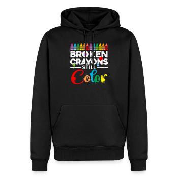 Broken Crayons Still Color Mental Health Awareness - Men’s Premium Organic Hoodie - black - Front - Nico (187cm)