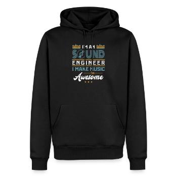 SOUND ENGINEER/ AUDIO ENGINEER : Awesome Music - Männer Premium Bio Hoodie - Schwarz - Vorne - Nico (187cm)