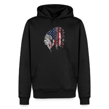 Native American USA Flag Indian Apparel Gift - Men’s Premium Organic Hoodie - black - Front - Nico (187cm)