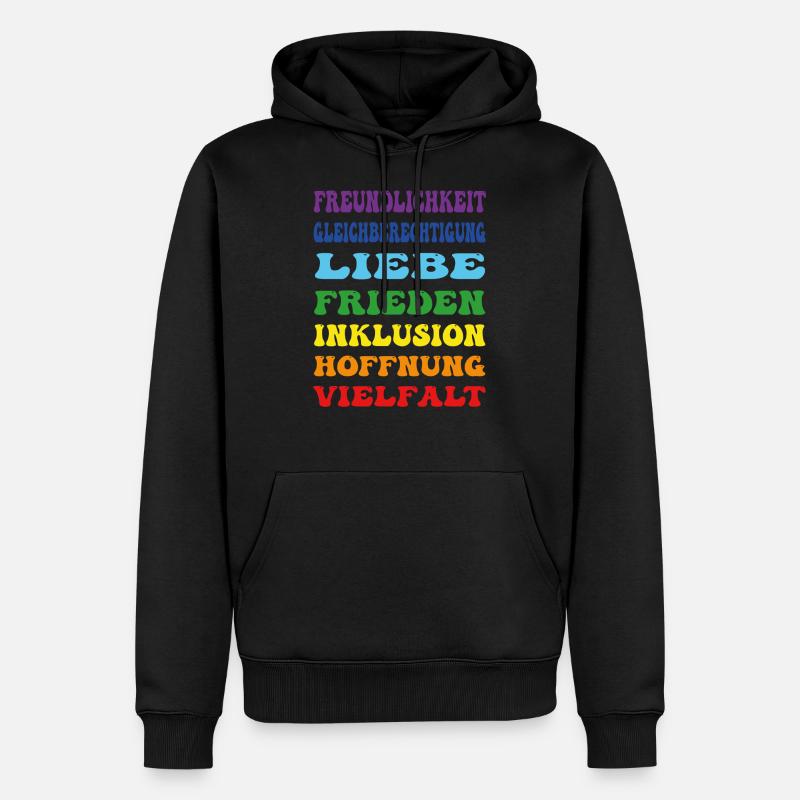 regenbogen csd diversity - Männer Premium Bio Hoodie - Schwarz