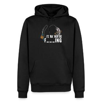 Ich würde lieber Angeln lustige Fischer Fischer Witze - Männer Premium Bio Hoodie - Schwarz - Vorne - Nico (187cm)
