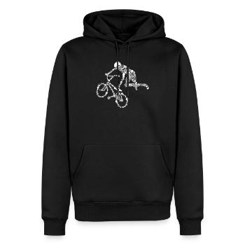 BMX Stunt Dirt Bike Freestyle coureur - Sweat à capuche Premium bio Homme - noir - Devant - Nico (187cm)