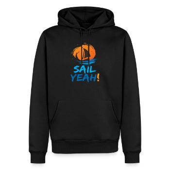 Sail Ouais bateau bateau voile - Sweat à capuche Premium bio Homme - noir - Devant - Nico (187cm)