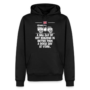 Landy - Männer Premium Bio Hoodie - Schwarz - Vorne - Nico (187cm)