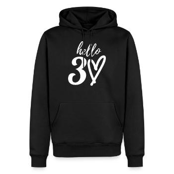 hallo 30. 30. Geburtstag - Männer Premium Bio Hoodie - Schwarz - Vorne - Nico (187cm)