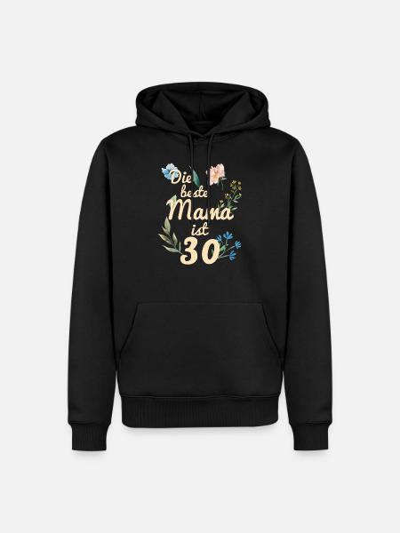 Die beste Mama ist 30 Jahre alt Geschenk 1991 - Männer Premium Bio Hoodie - Schwarz