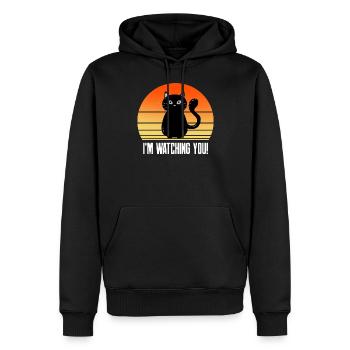 Je suis un chat noir - Sweat à capuche Premium bio Homme - noir - Devant - Nico (187cm)