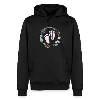 mère future sexe reveal grossesse - Sweat à capuche Premium bio Homme - noir - Devant - Nico (187cm)
