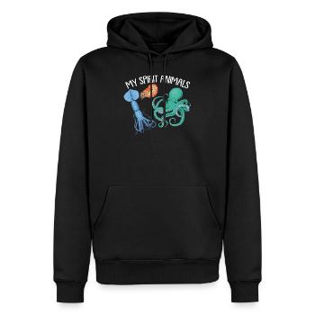 Cephalopode, Krake, Oktopus - Männer Premium Bio Hoodie - Schwarz - Vorne - Nico (187cm)