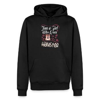 Hamster Hamsters : just a girl who loves Hamster - Sweat à capuche Premium bio Homme - noir - Devant - Nico (187cm)
