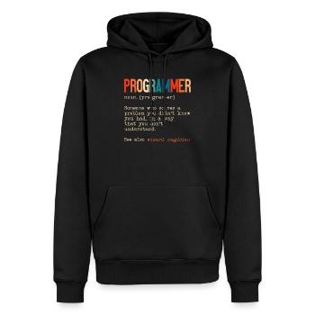 Lustige Programmierer Definition Software-Entwickler - Männer Premium Bio Hoodie - Schwarz - Vorne - Nico (187cm)