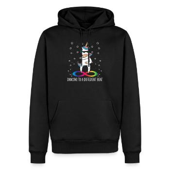 Dancing To A Different Beat Neurodiversity Unicorn - Sweat à capuche Premium bio Homme - noir - Devant - Nico (187cm)