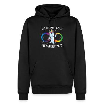 Dancing To A Different Beat Neurodiversity Unicorn - Sweat à capuche Premium bio Homme - noir - Devant - Nico (187cm)