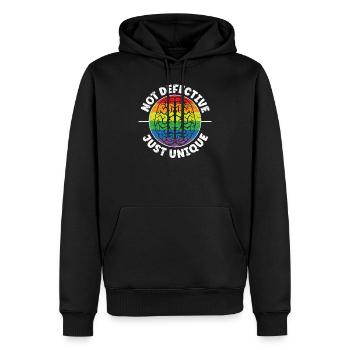 Nicht defekt nur einzigartige Neurodiversität ADHS ASD - Männer Premium Bio Hoodie - Schwarz - Vorne - Nico (187cm)