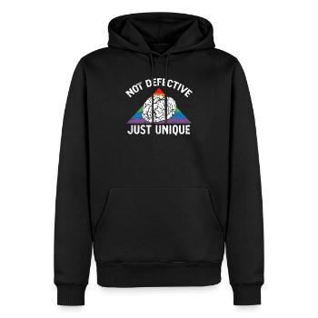 Nicht defekt nur einzigartige Neurodiversität ADHS ASD - Männer Premium Bio Hoodie - Schwarz - Vorne - Nico (187cm)