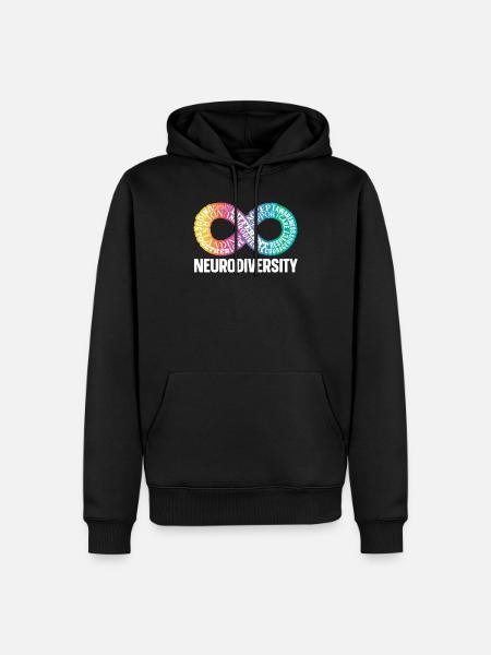 Neurodiversité Neurodivergent Rainbow Infinity - Sweat à capuche Premium bio Homme - noir