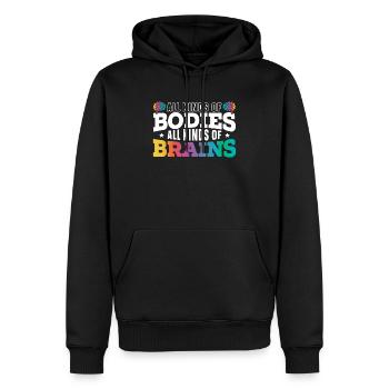 Alle Arten von Körpern alle Arten von Gehirnen ADHS ASD - Männer Premium Bio Hoodie - Schwarz - Vorne - Nico (187cm)