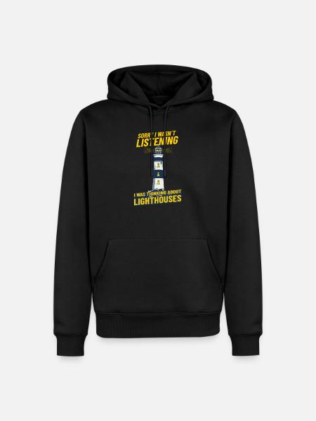 Lighthouse Seaside thinking about lighthouses - Men’s Premium Organic Hoodie - black
