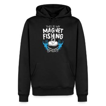 Dies ist mein Magnet Angeln Shirt Fischer Jagd - Männer Premium Bio Hoodie - Schwarz - Vorne - Nico (187cm)