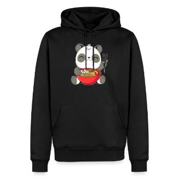 Kawaii Panda Ramen Esser japanische NudelSuppe Essen - Männer Premium Bio Hoodie - Schwarz - Vorne - Nico (187cm)