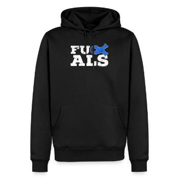 ALS Awareness Ribbon Supporter Warrior Fight - Männer Premium Bio Hoodie - Schwarz - Vorne - Nico (187cm)