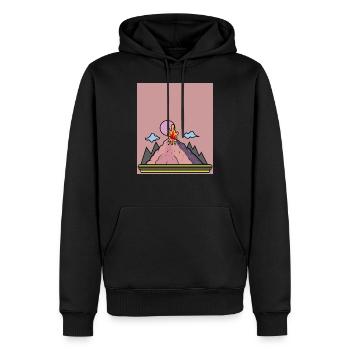 Vulkanausbruch Supervulkan Eruption Lava - Männer Premium Bio Hoodie - Schwarz - Vorne - Nico (187cm)
