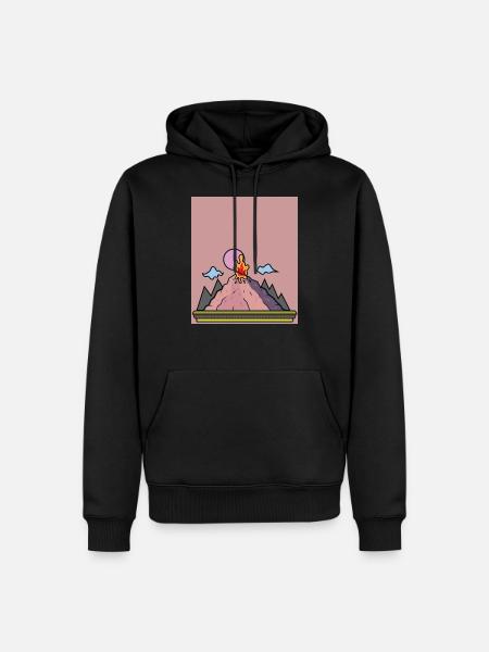 Vulkanausbruch Supervulkan Eruption Lava - Männer Premium Bio Hoodie - Schwarz