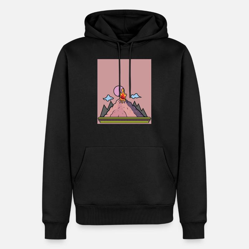 Vulkanausbruch Supervulkan Eruption Lava - Männer Premium Bio Hoodie - Schwarz
