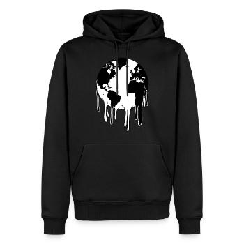 Schmelzender Planet Erde - Männer Premium Bio Hoodie - Schwarz - Vorne - Nico (187cm)