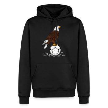 Adler Football - Sweat à capuche Premium bio Homme - noir - Devant - Nico (187cm)