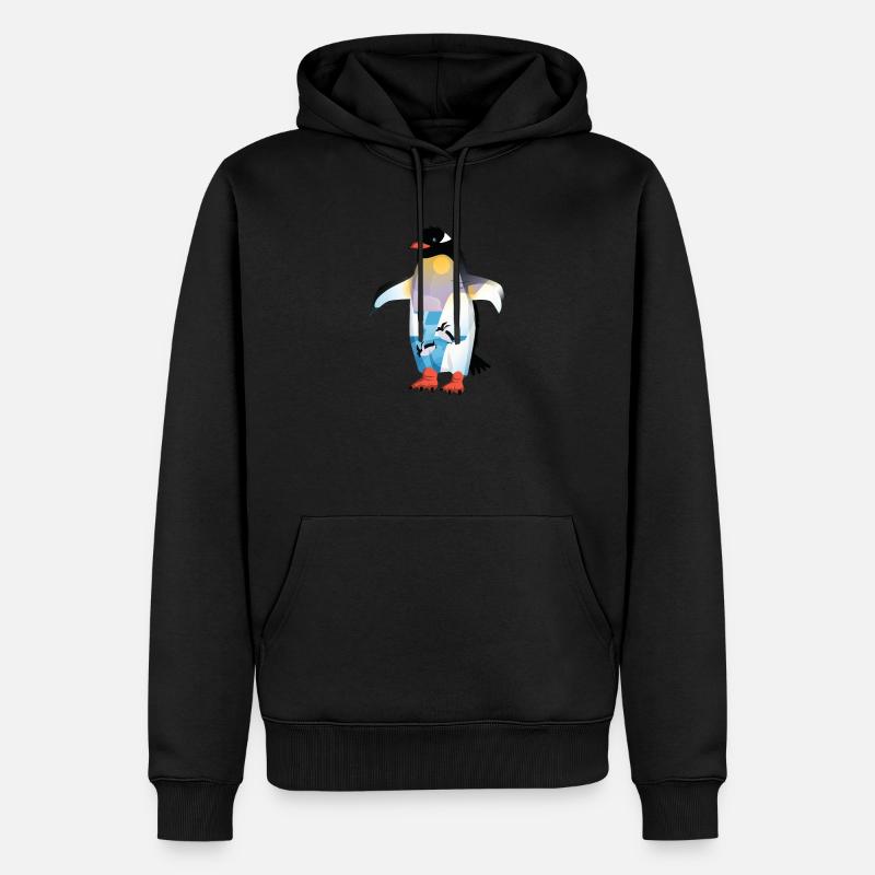 Pinguin Penguin Gift - Männer Premium Bio Hoodie - Schwarz
