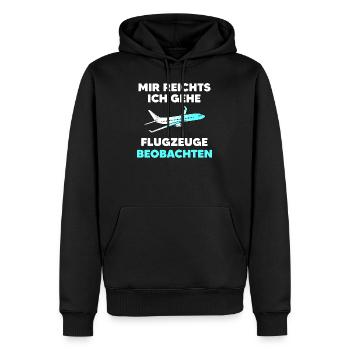 Flugzeuge Beobachten Pilot Geschenk - Männer Premium Bio Hoodie - Schwarz - Vorne - Nico (187cm)