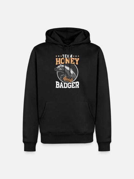 Équipe Honey Badger Fearless Animal Ratel Carnivore - Sweat à capuche Premium bio Homme - noir