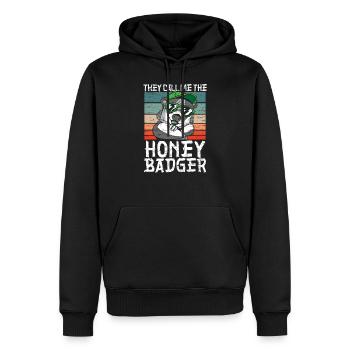 Ils m’appellent l’animal sans peur blaireau de miel - Sweat à capuche Premium bio Homme - noir - Devant - Nico (187cm)