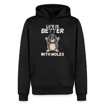 Taupe - Sweat à capuche Premium bio Homme - noir - Devant - Nico (187cm)