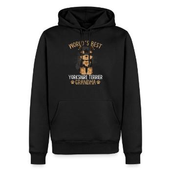 Yorkshire Terrier chiens cadeau de grand-mère - Sweat à capuche Premium bio Homme - noir - Devant - Nico (187cm)