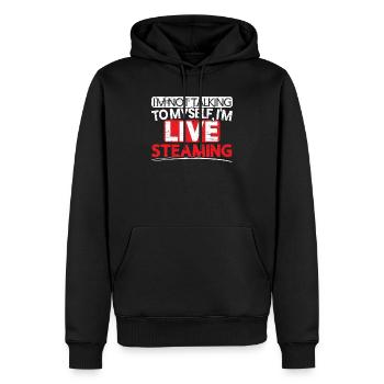 Ich bin Livestreaming Online Streaming Gaming Stream - Männer Premium Bio Hoodie - Schwarz - Vorne - Nico (187cm)