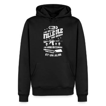 J'AI UNE FILLEULE MAGNIFIQUE - Sweat à capuche Premium bio Homme - noir - Devant - Nico (187cm)