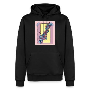 Vintage Blumen Orchideen Bunt - Männer Premium Bio Hoodie - Schwarz - Vorne - Nico (187cm)