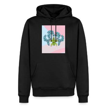Vintage Blumen Orchideen Bunt - Männer Premium Bio Hoodie - Schwarz - Vorne - Nico (187cm)