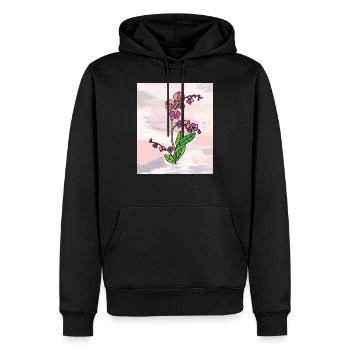 Vintage Blumen Orchideen Bunt - Männer Premium Bio Hoodie - Schwarz - Vorne - Nico (187cm)