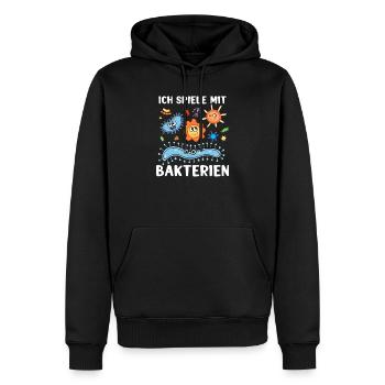 Mikrobiologe Mikrobiologie : spiele mit Bakterien - Männer Premium Bio Hoodie - Schwarz - Vorne - Nico (187cm)