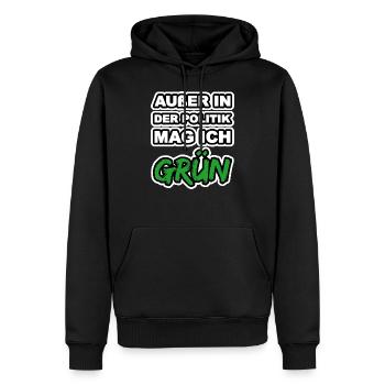 Grün - Männer Premium Bio Hoodie - Schwarz - Vorne - Nico (187cm)