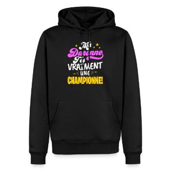 La daronne 2 - Sweat à capuche Premium bio Homme - noir - Devant - Nico (187cm)