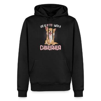 Chihuahua Spruch Hundehalter Geschenk - Männer Premium Bio Hoodie - Schwarz - Vorne - Nico (187cm)