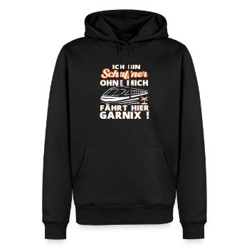 Schaffner Schaffnerin Bahn Beruf Arbeit Geschenk - Männer Premium Bio Hoodie - Schwarz - Vorne - Nico (187cm)
