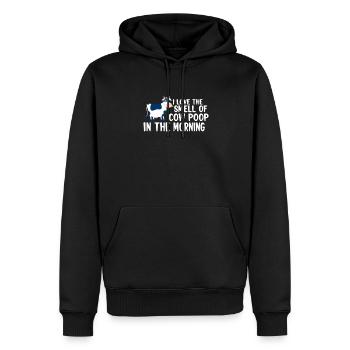 COW FARMER / CATTLE / LIVESTOCK GIFT : Cow Poop - Männer Premium Bio Hoodie - Schwarz - Vorne - Nico (187cm)
