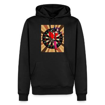 Jeu de fléchettes Joueurs avec fléchettes - Sweat à capuche Premium bio Homme - noir - Devant - Nico (187cm)